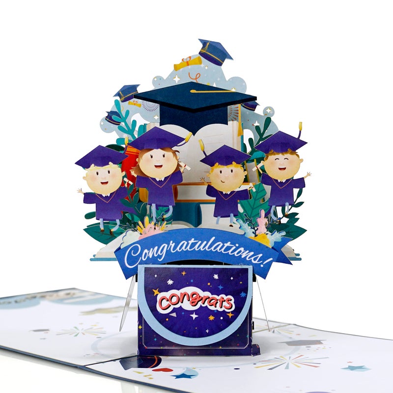 CUT POPUP.COM CUTPOPUP Graduation Card Pop Up, 3D High School Greeting Card (Owl) - Image 1